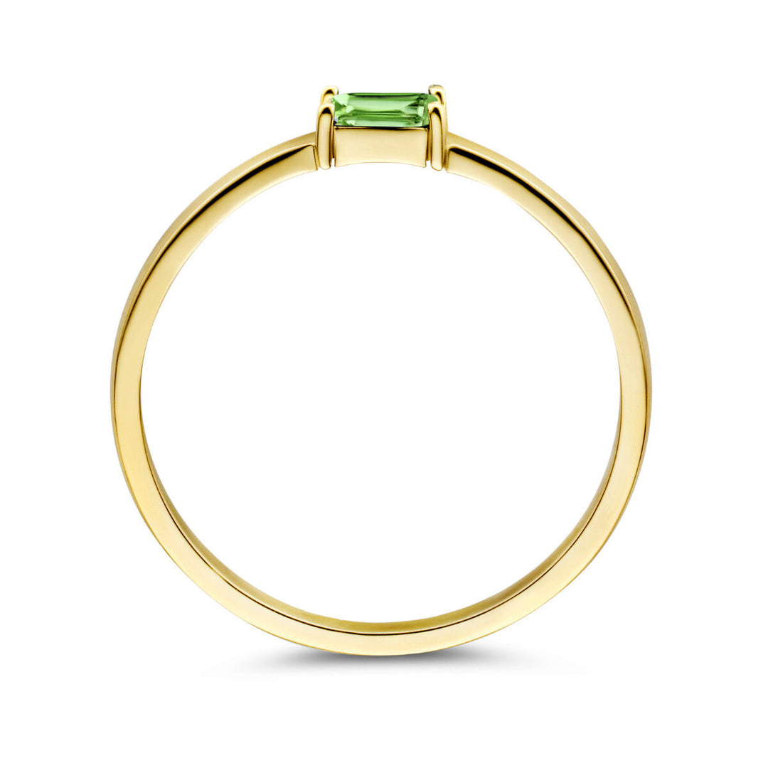 ring met geboortesteen smaragd mei 14K geelgoud