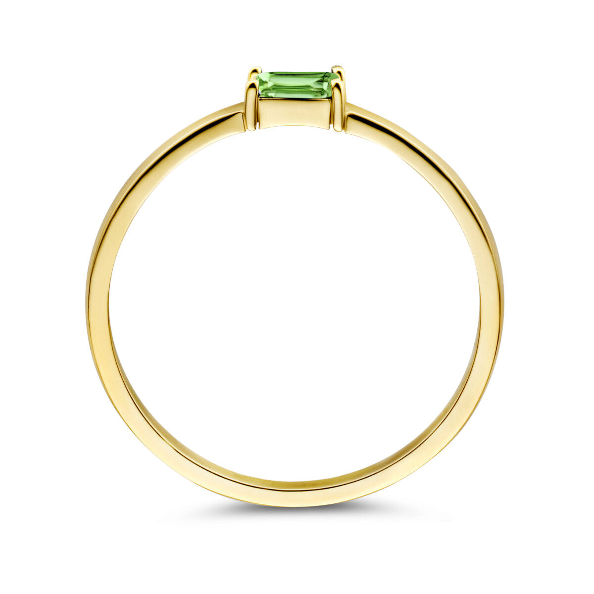 anillo con piedra de nacimiento esmeralda mayo 14K oro amarillo