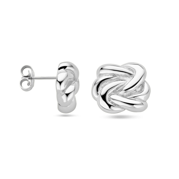oorknoppen knoop zilver gerhodineerd