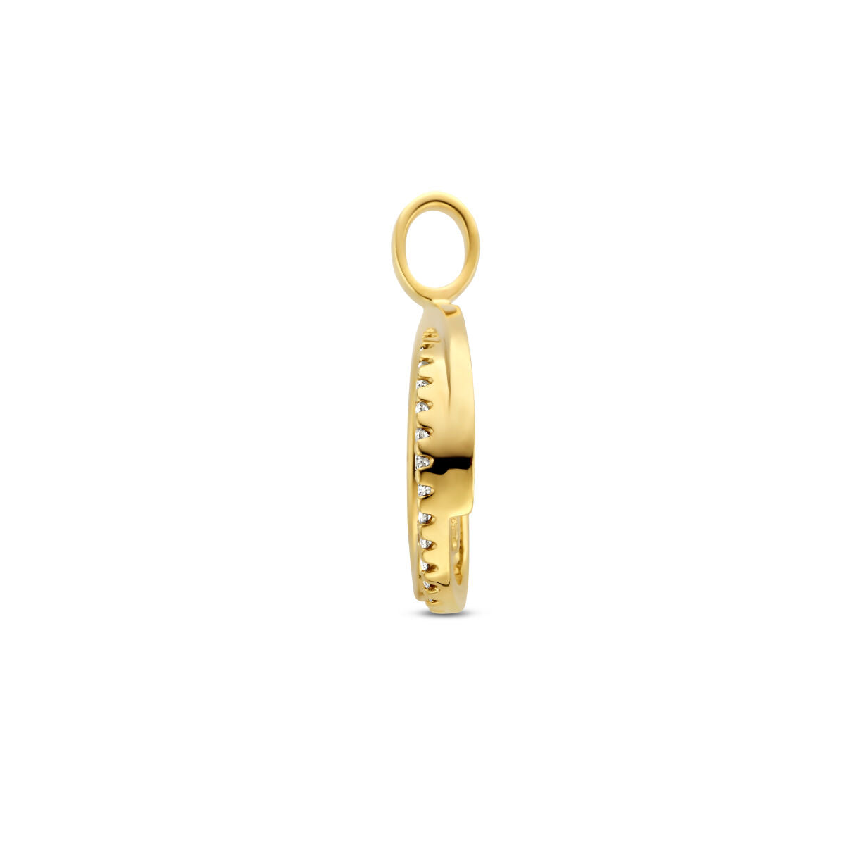 colgante círculo diamante 0.13ct h si oro amarillo 14K