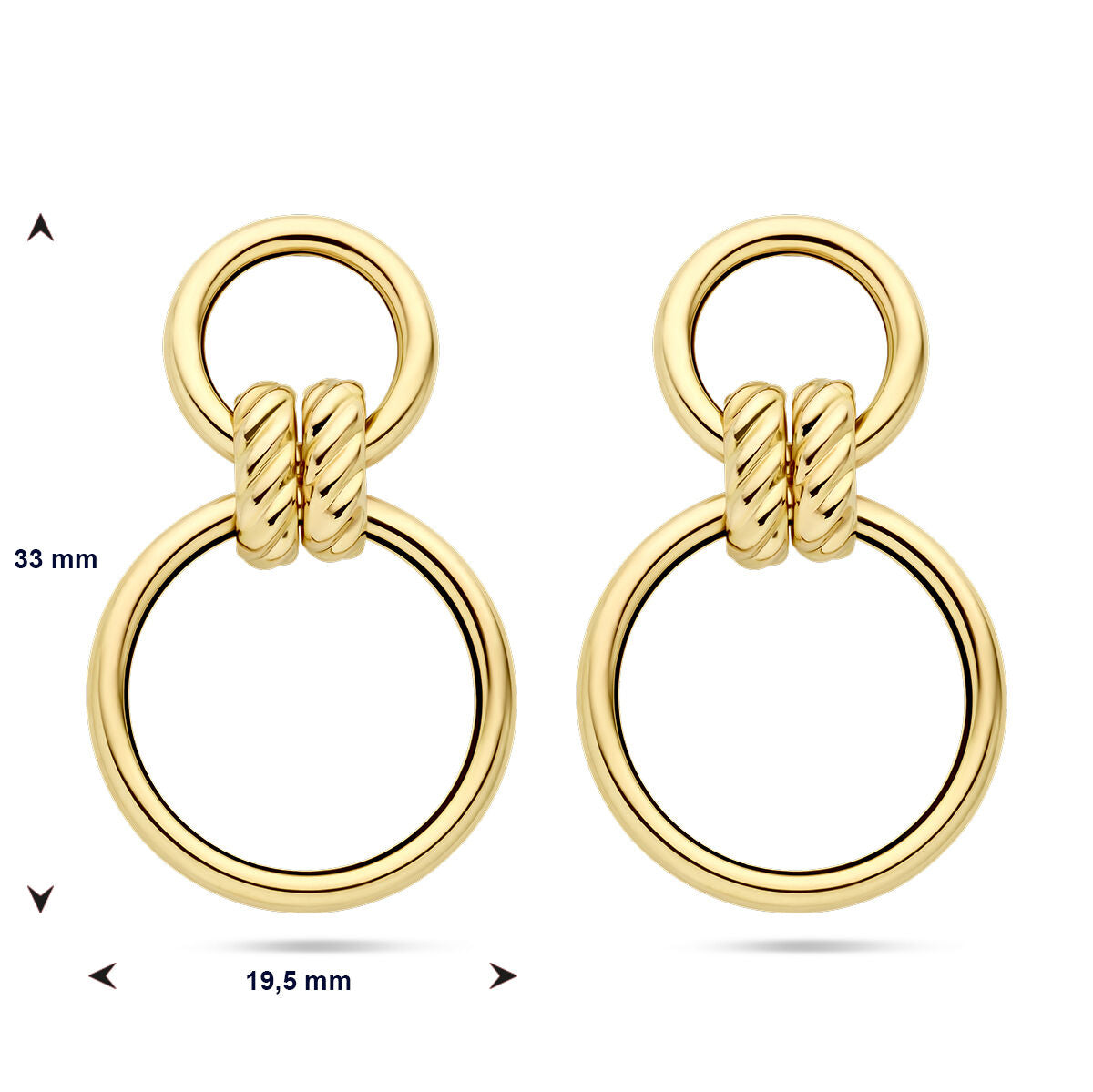 pendientes círculos 14K oro amarillo