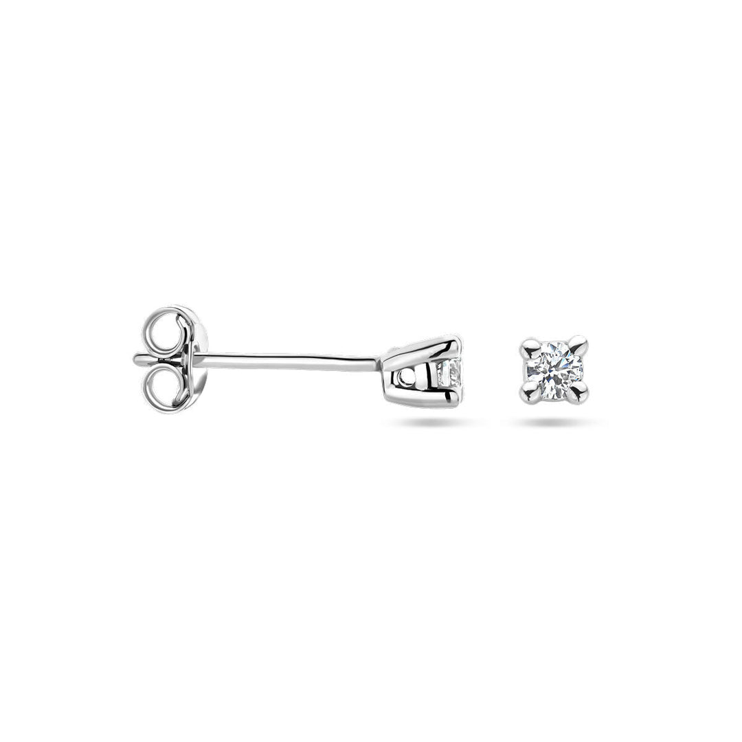 oorknoppen diamant 0.10ct (2x 0.05ct) h si 14K witgoud