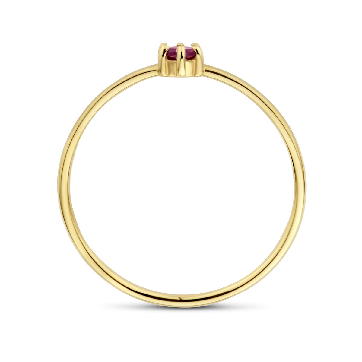 anillo con piedra de nacimiento granate enero 14K oro amarillo
