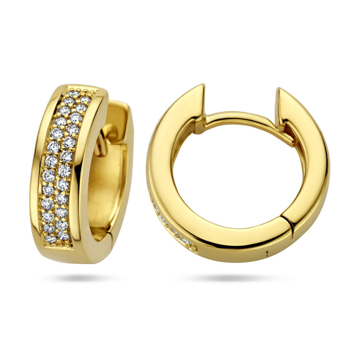 klapoorringen diamant 0.25ct (2x0.125ct) h si 14K geelgoud