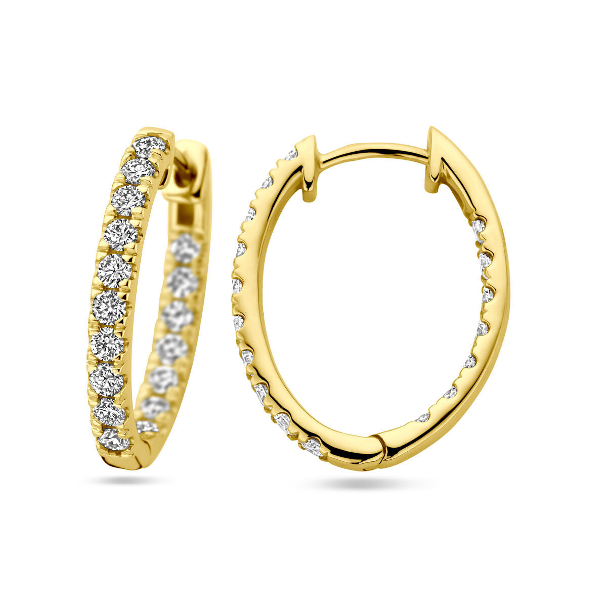 aros con diamante cultivado en laboratorio 0.96ct (2x 0.48ct) h si oro amarillo 14K