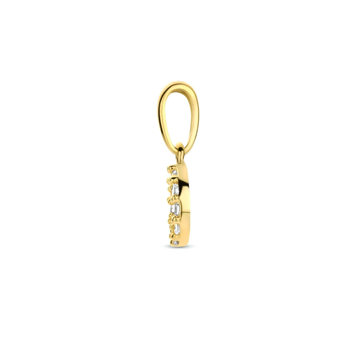 colgante círculo de circonita 14K oro amarillo