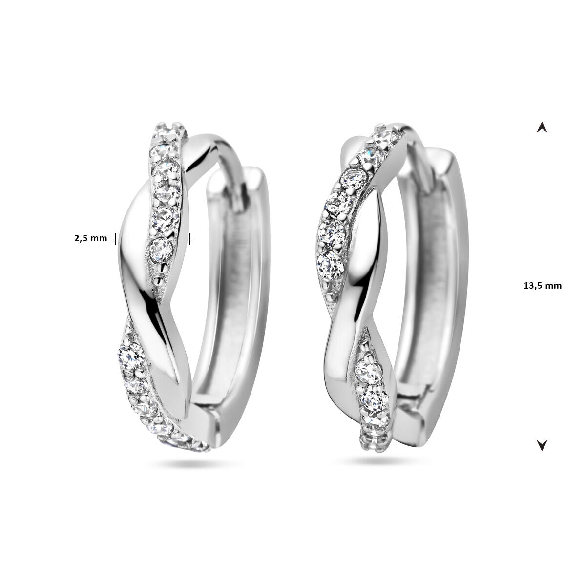 aros de circonita plata rodiada