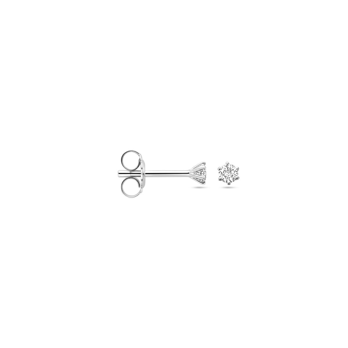 pendientes de botón diamante h si 14K oro blanco