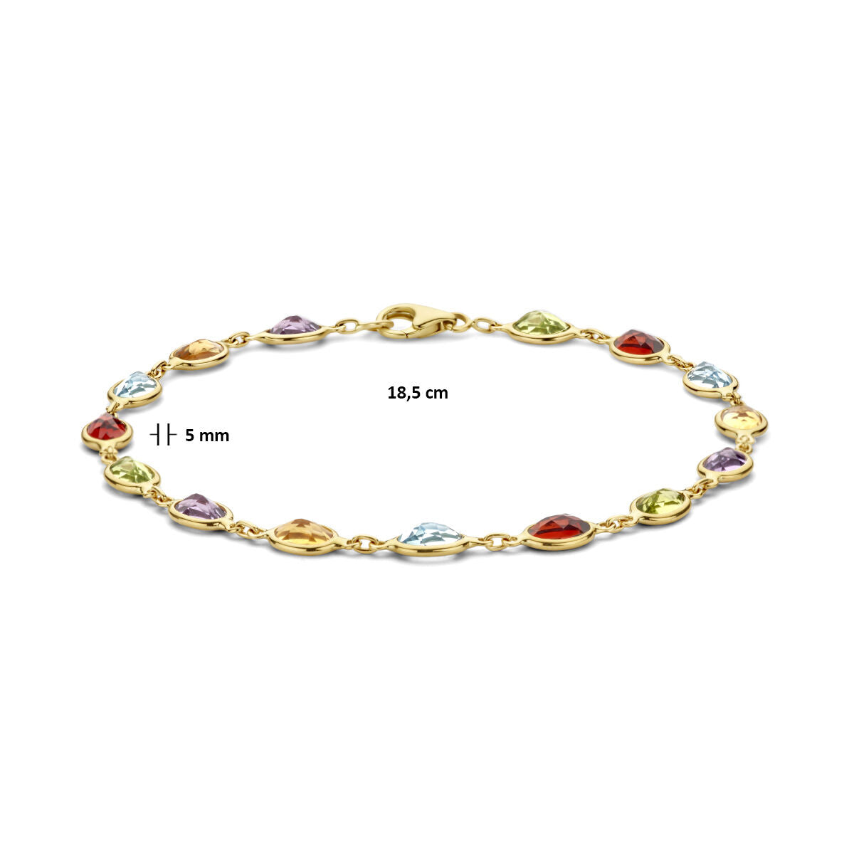 Pulsera de oro de mujer con piedras naturales 14K