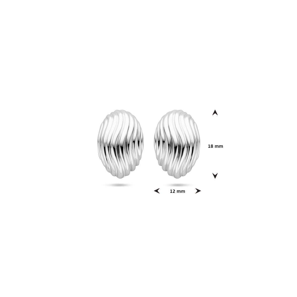 pendientes de botón 18 mm plata rodiada