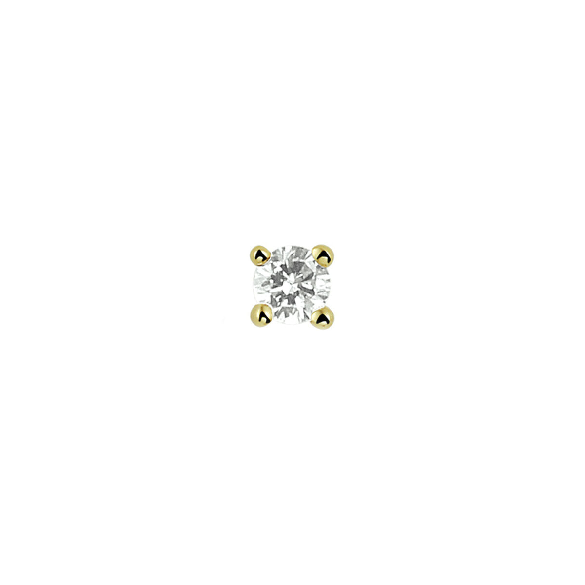 Pendiente de botón de diamante de 0.05 ct, montura de 14K oro amarillo.