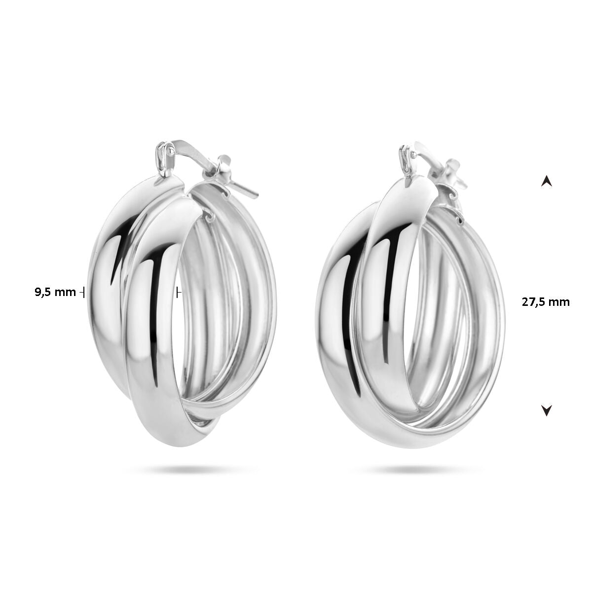 aros de plata rodiado