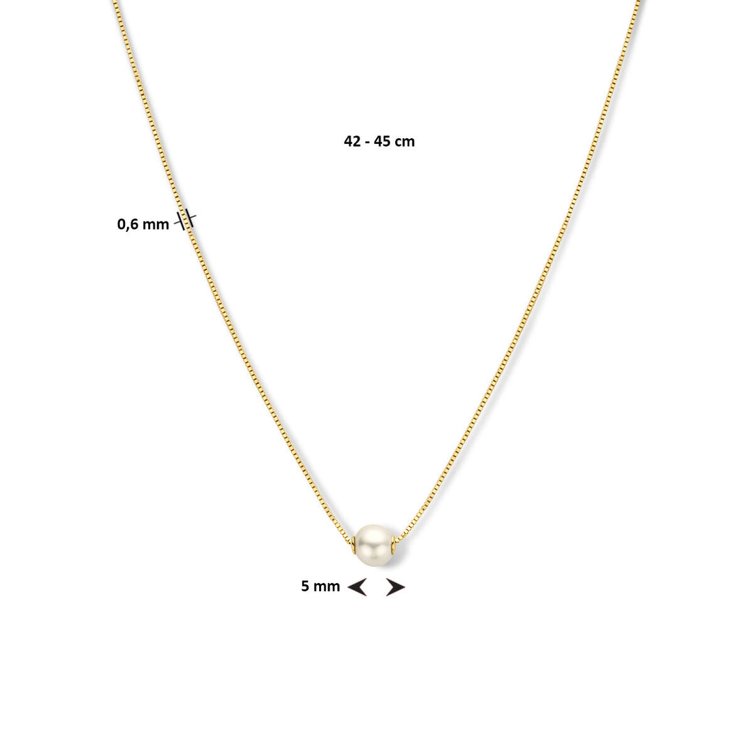 collier parel 42 - 45 cm 14K geelgoud