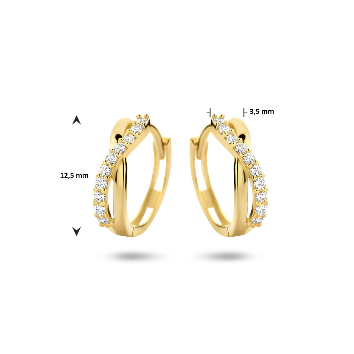 aros de zircón 14K oro amarillo