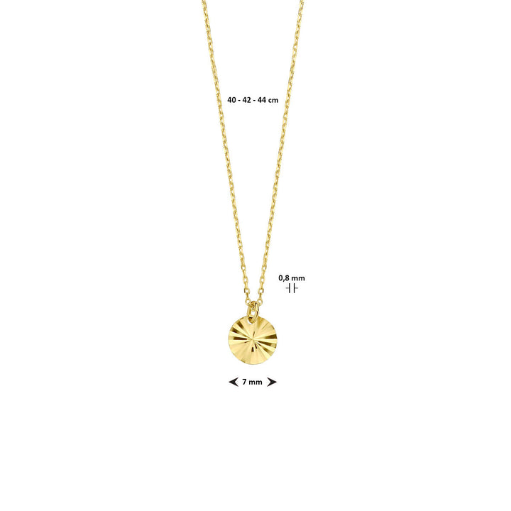 collier rondje 40 - 42 - 44 cm 14K geelgoud