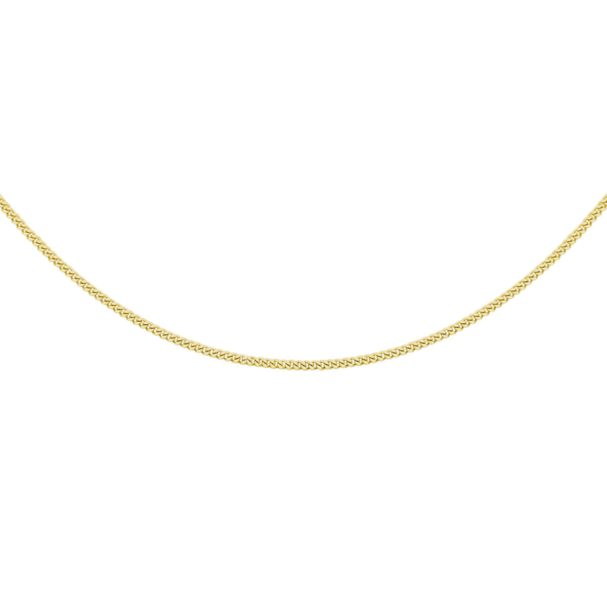 collar gourmette 4 lados pulidos 1,2 mm 3 micrones plata chapado en oro amarillo