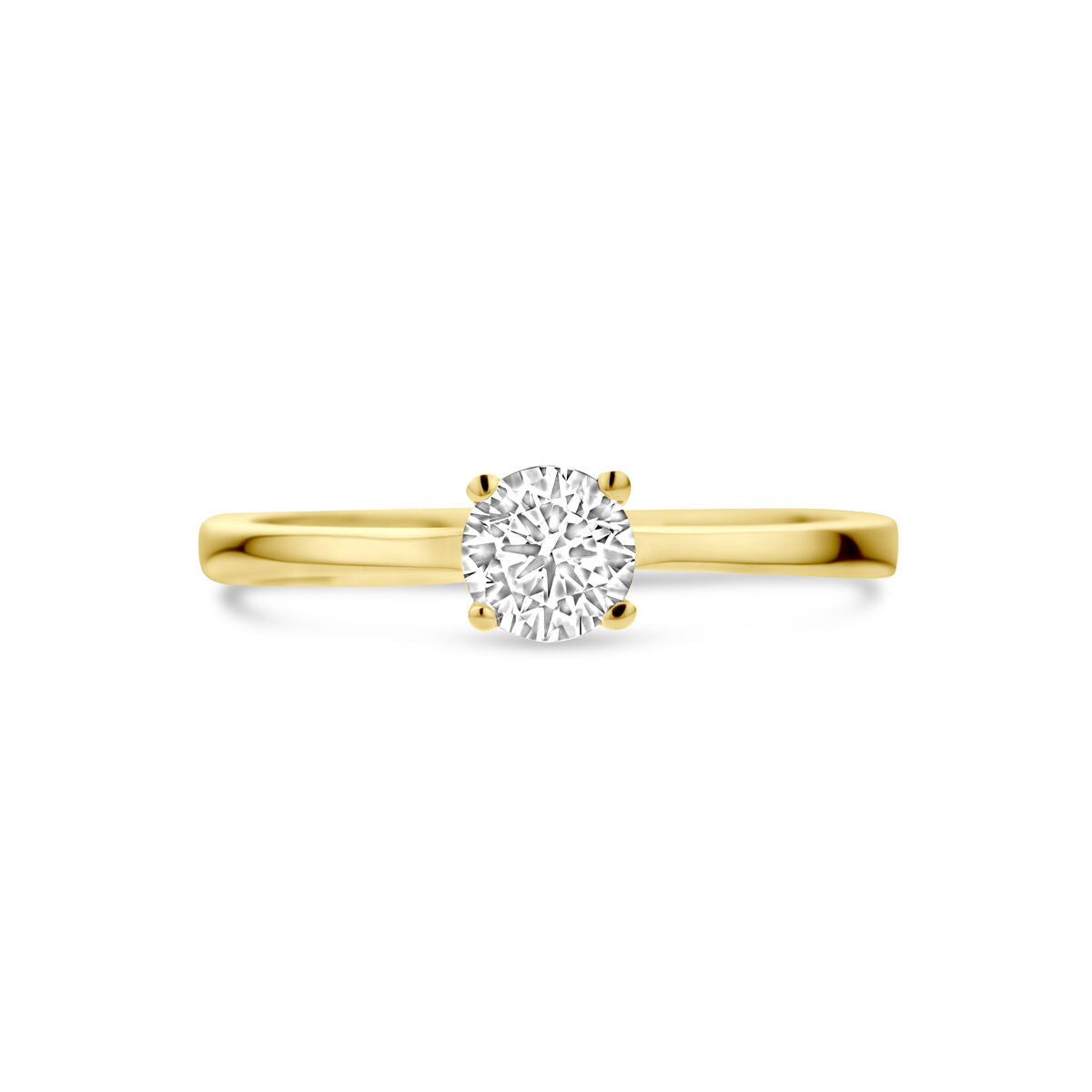 anillo de zircón 14K oro amarillo
