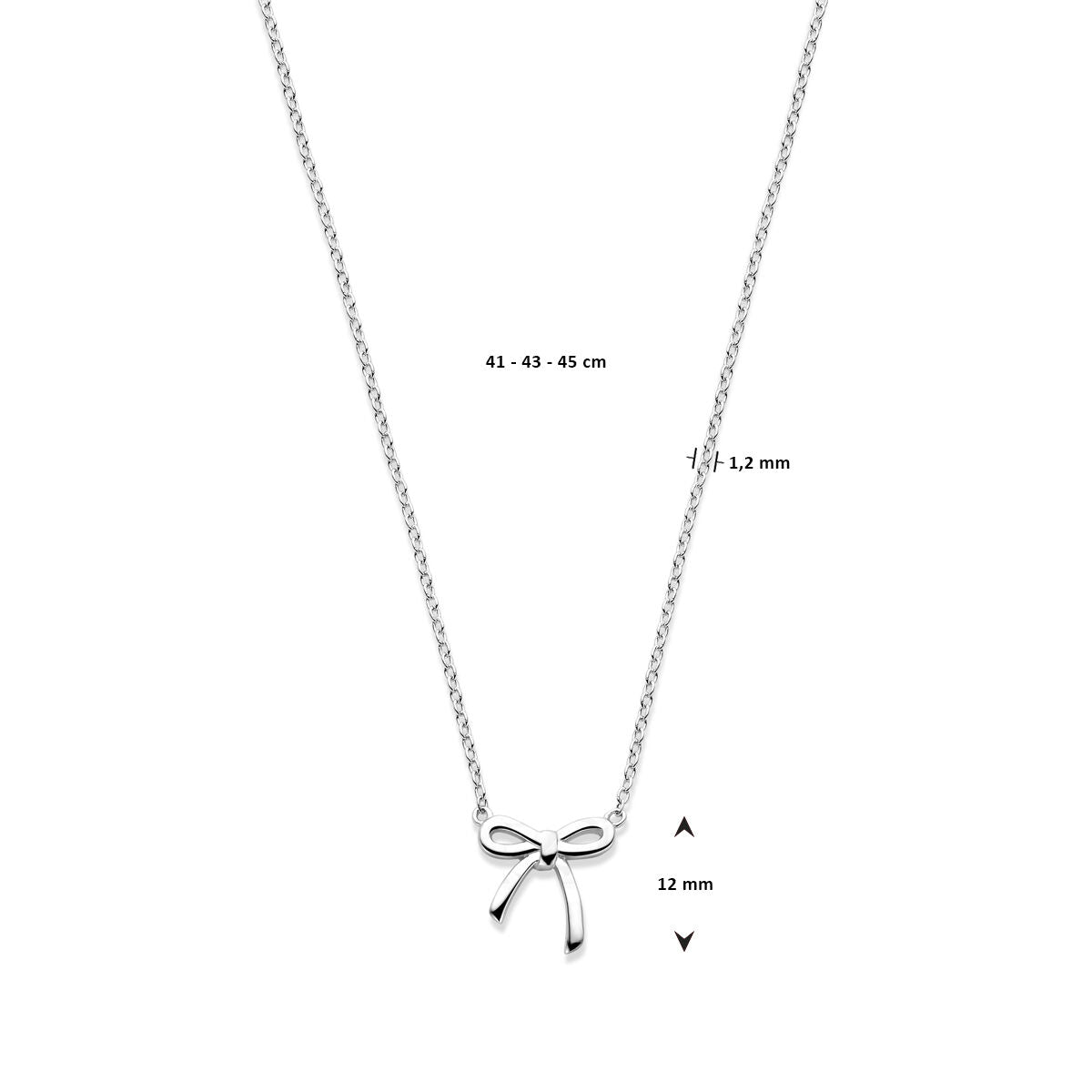 collar lazo 41 - 43 - 45 cm plata rodiada