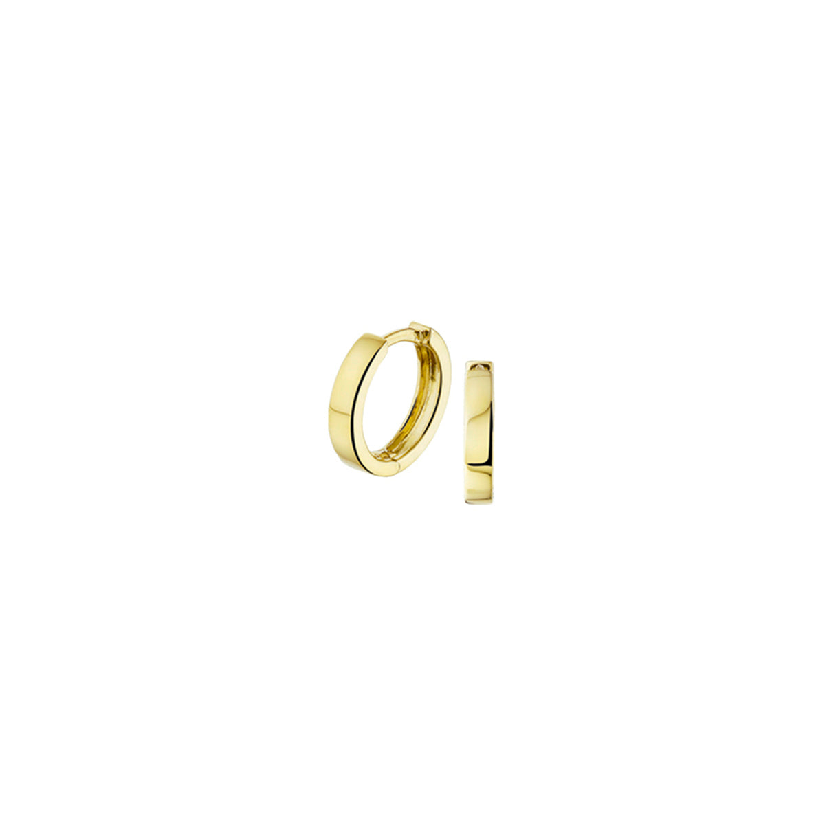 Pendientes de aro de 2,5 mm en tubo plano de oro amarillo de 14 quilates.