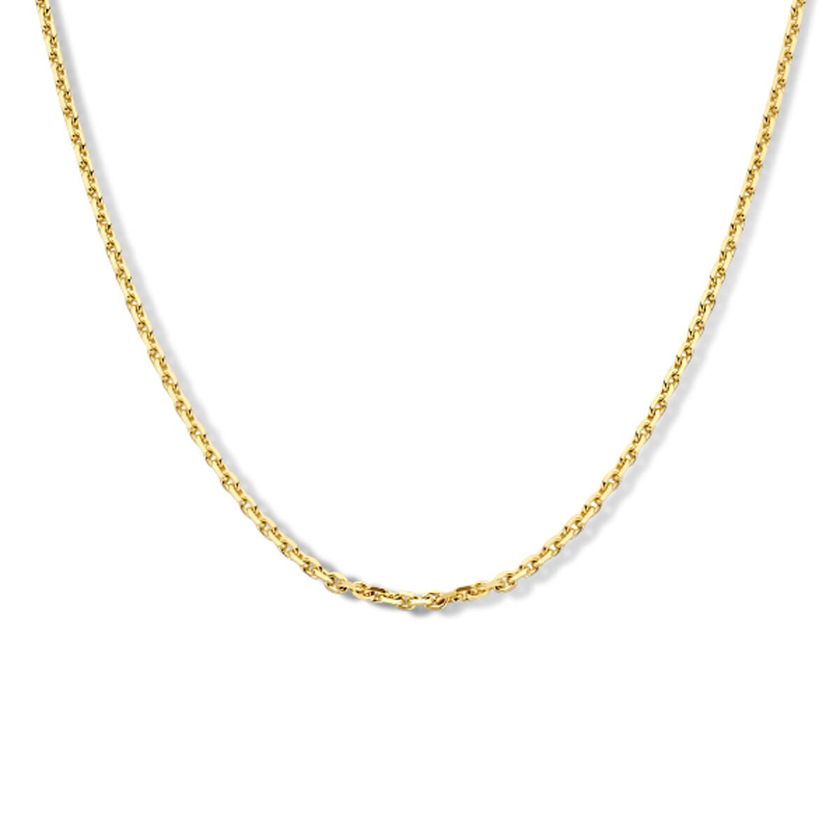 Collar de ancla en oro amarillo de 14K con diamantes de 2,0 mm.