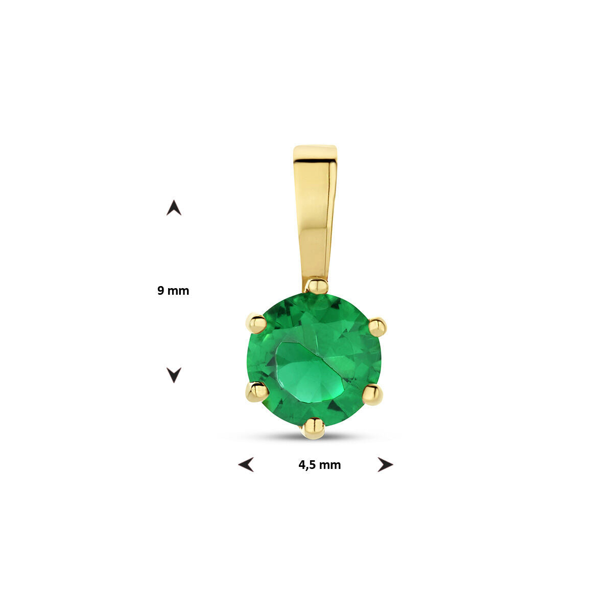 colgante con piedra de nacimiento circonita en oro amarillo de 14K