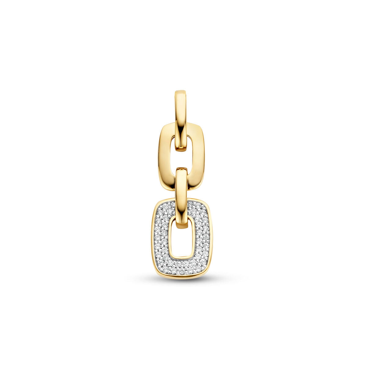 Colgante de eslabones en oro amarillo de 14K con diamantes de 0.18 ct H SI.