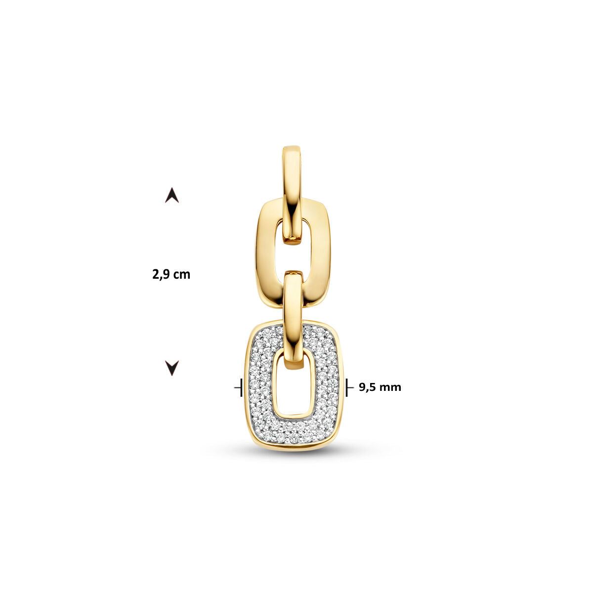 colgante eslabón diamante 0.18ct h si oro amarillo 14K