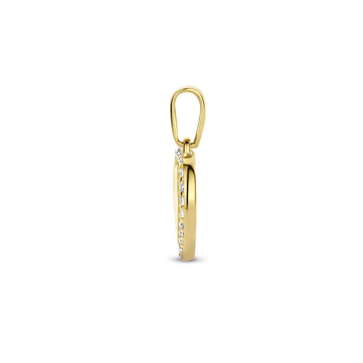 colgante corazón circonita 14K oro amarillo