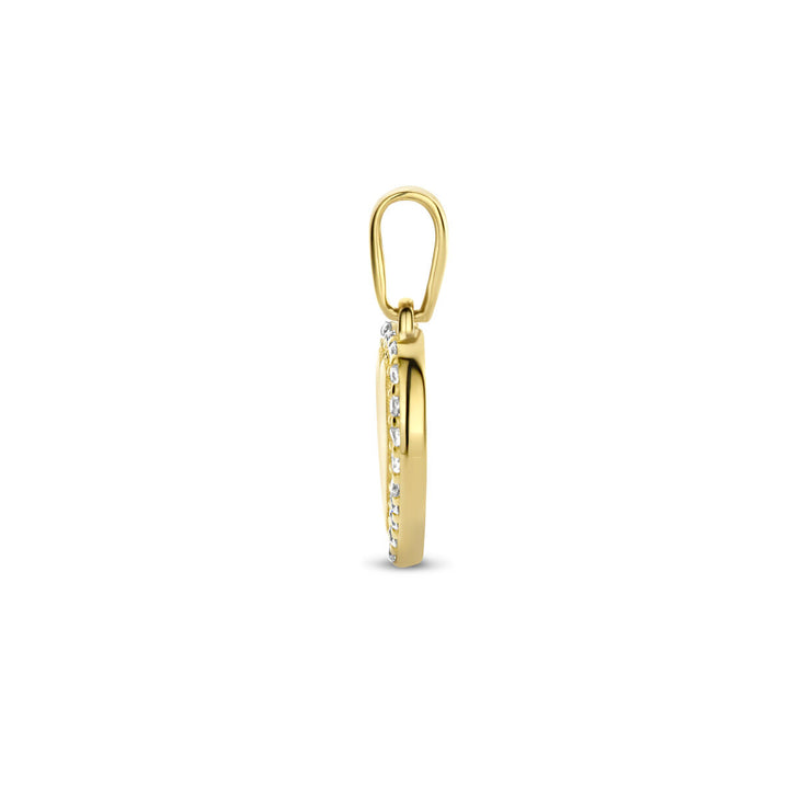 hanger hart zirkonia 14K geelgoud