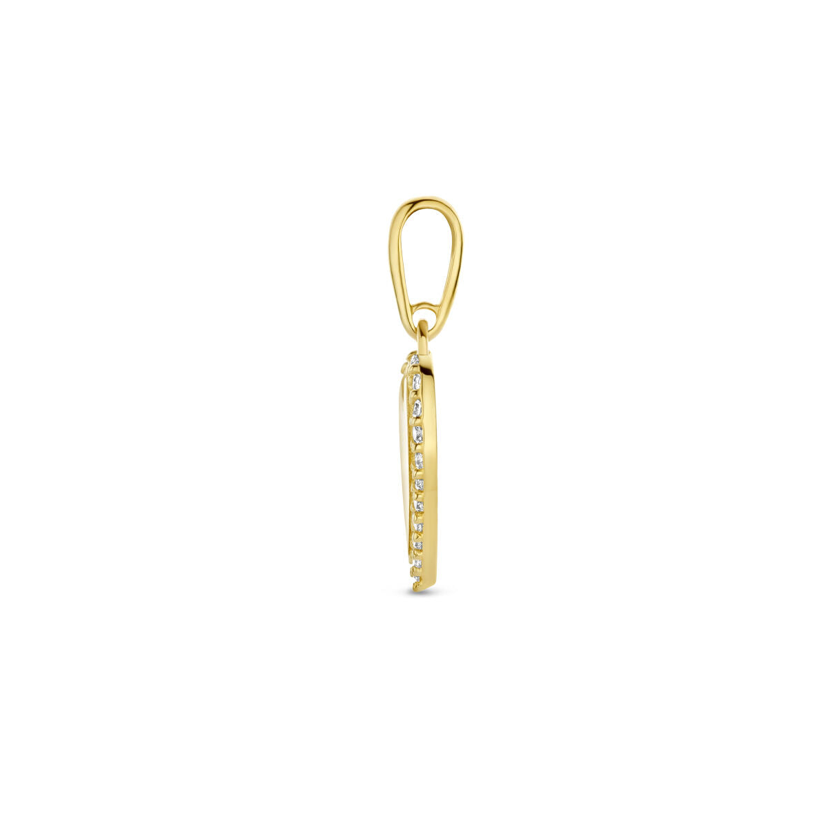 colgante corazón zirconia 14K oro amarillo
