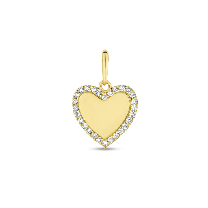 hanger hart zirkonia 14K geelgoud
