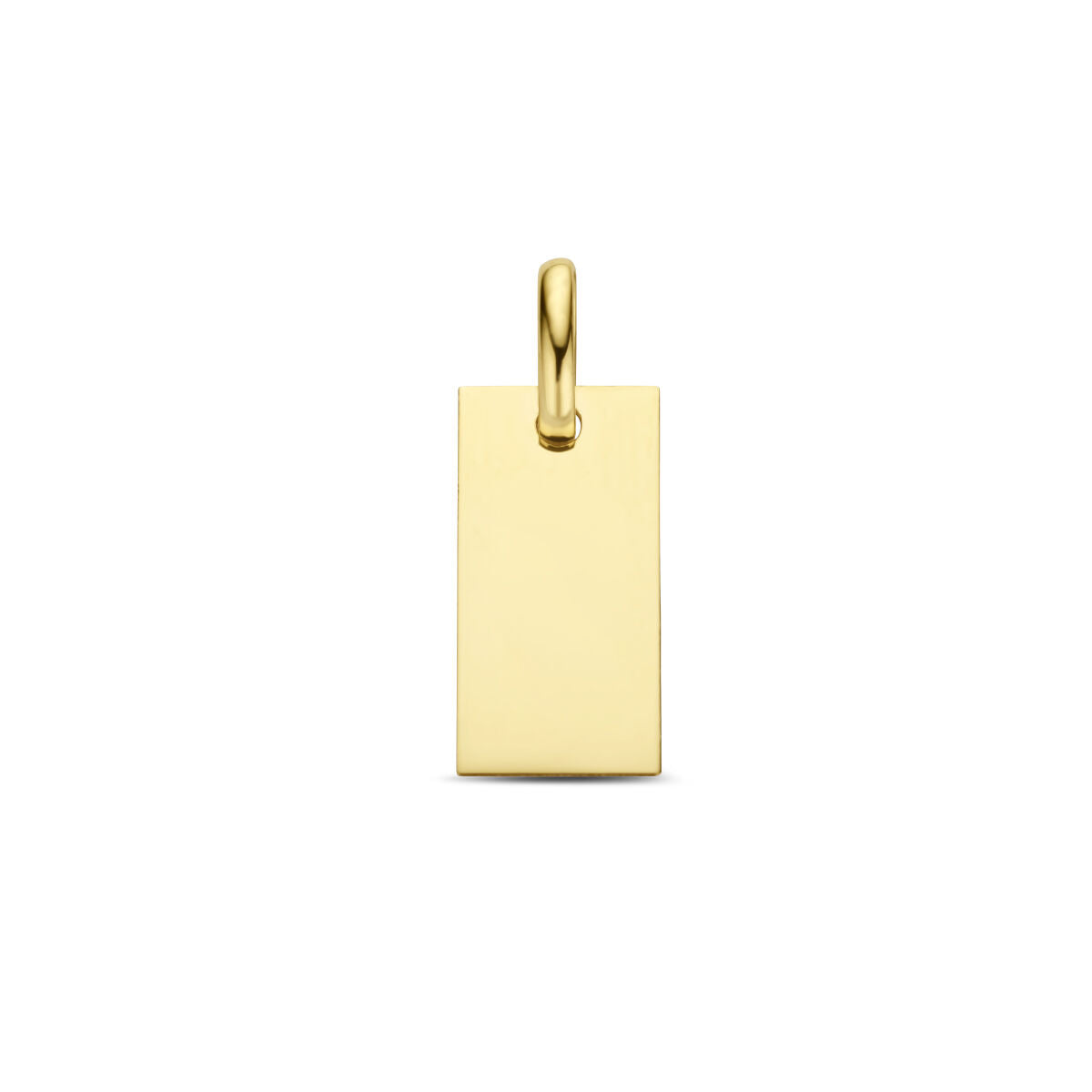 Colgante rectangular de oro amarillo de 14 quilates.
