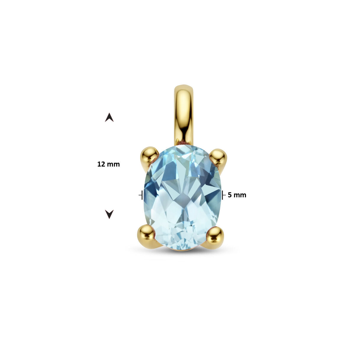 colgante topacio azul 14K oro amarillo