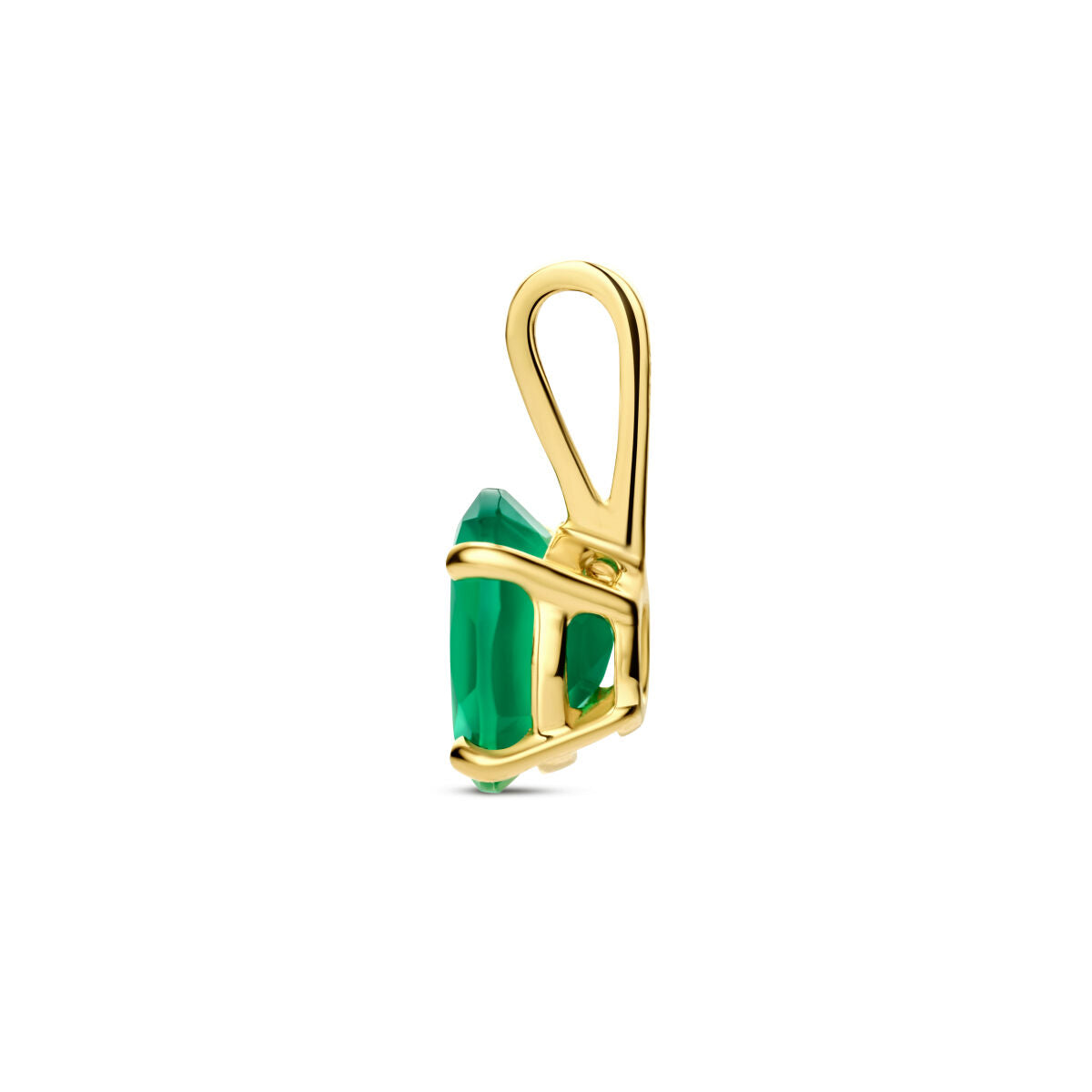 colgante de ágata verde en oro amarillo de 14K