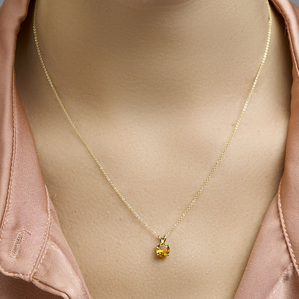colgante de citrino en oro amarillo de 14K
