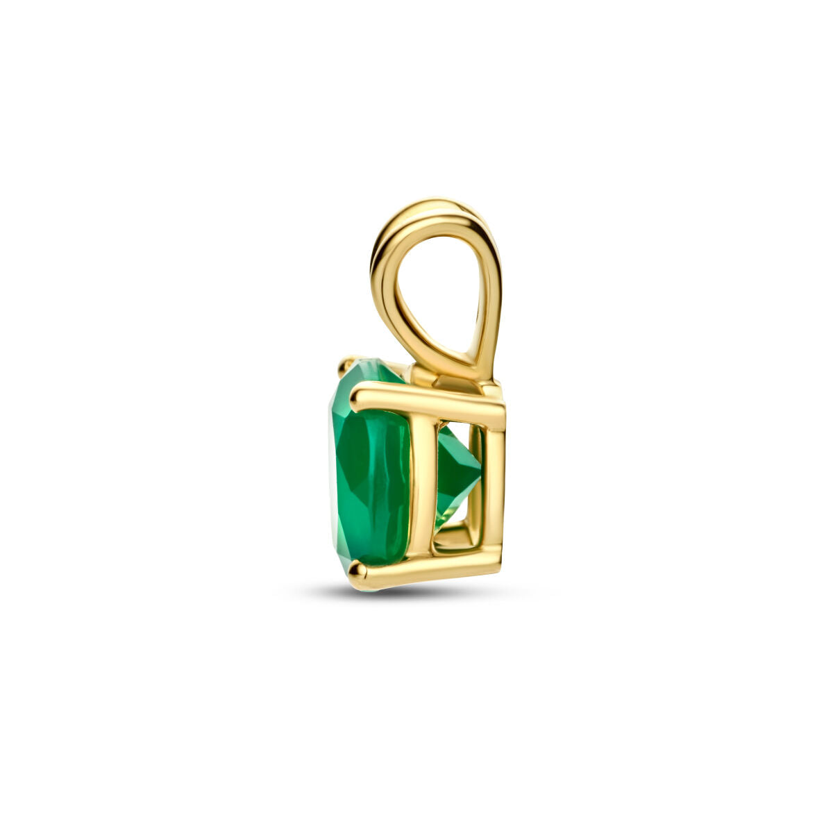 colgante de ágata verde en oro amarillo de 14K