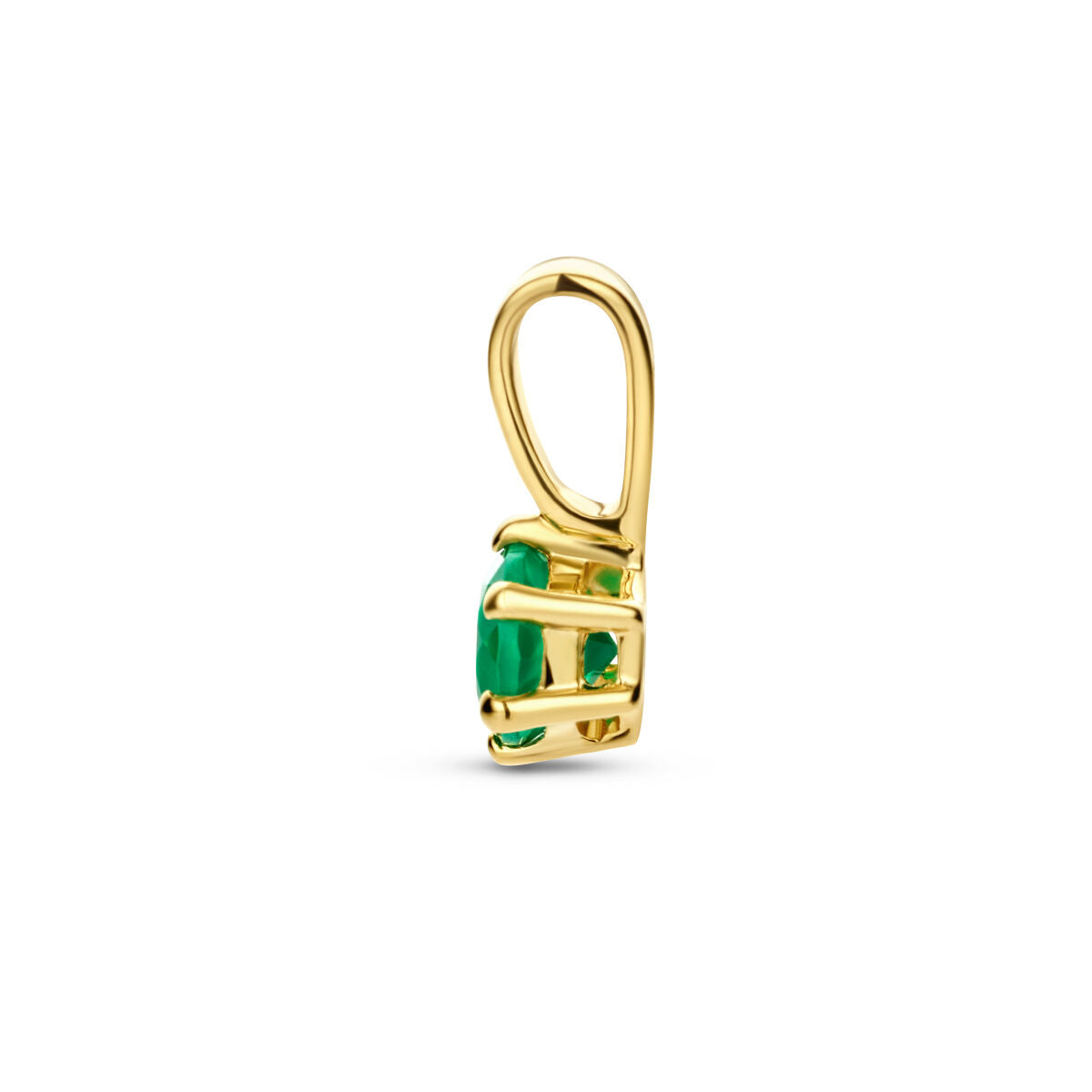 colgante de ágata verde en oro amarillo de 14K