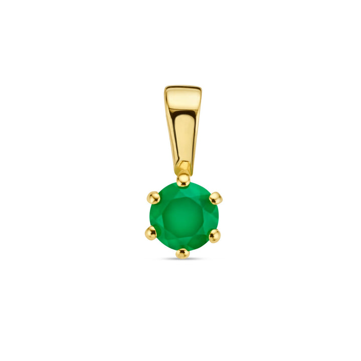 hanger groen agaat 14K geelgoud