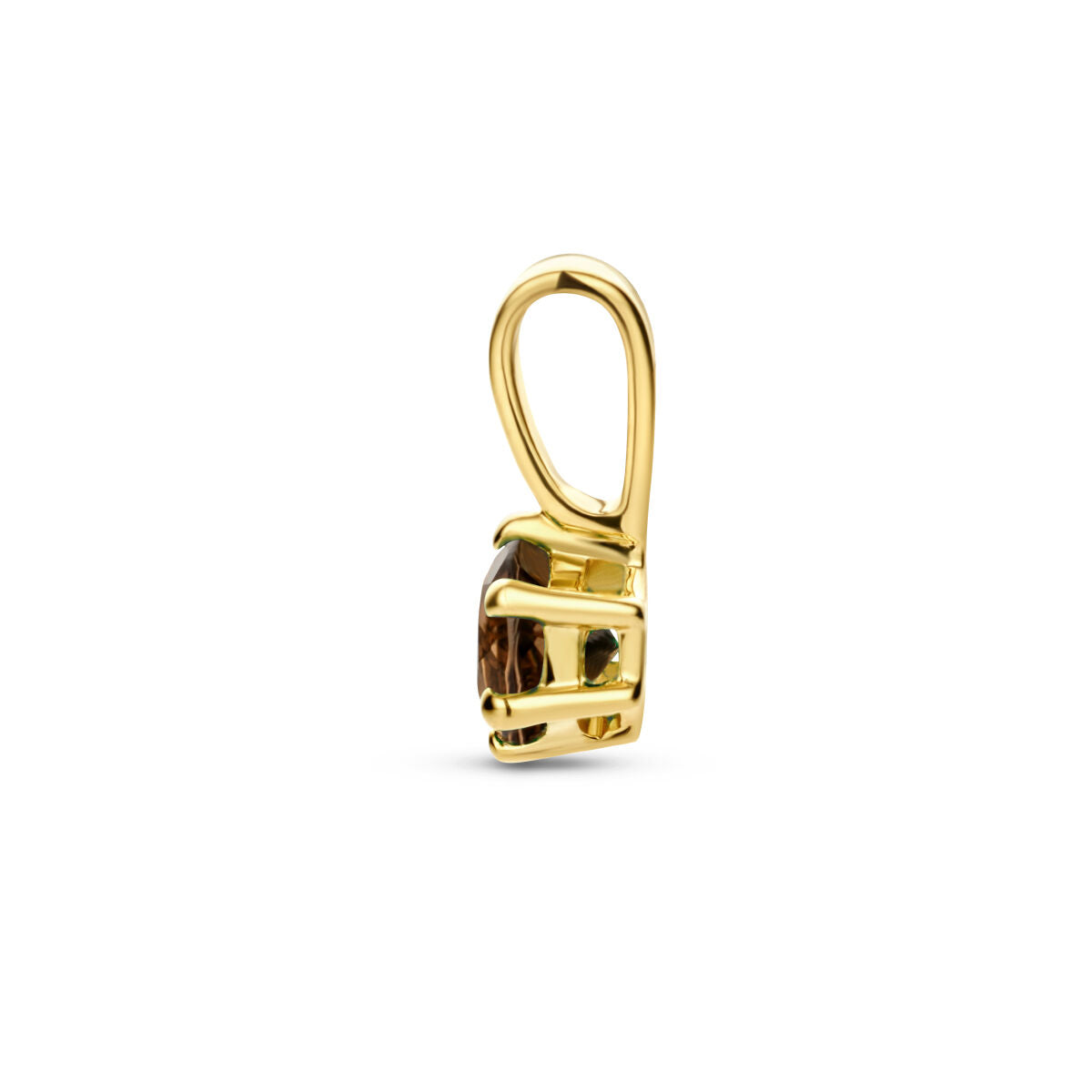 colgante de cuarzo ahumado 14K oro amarillo