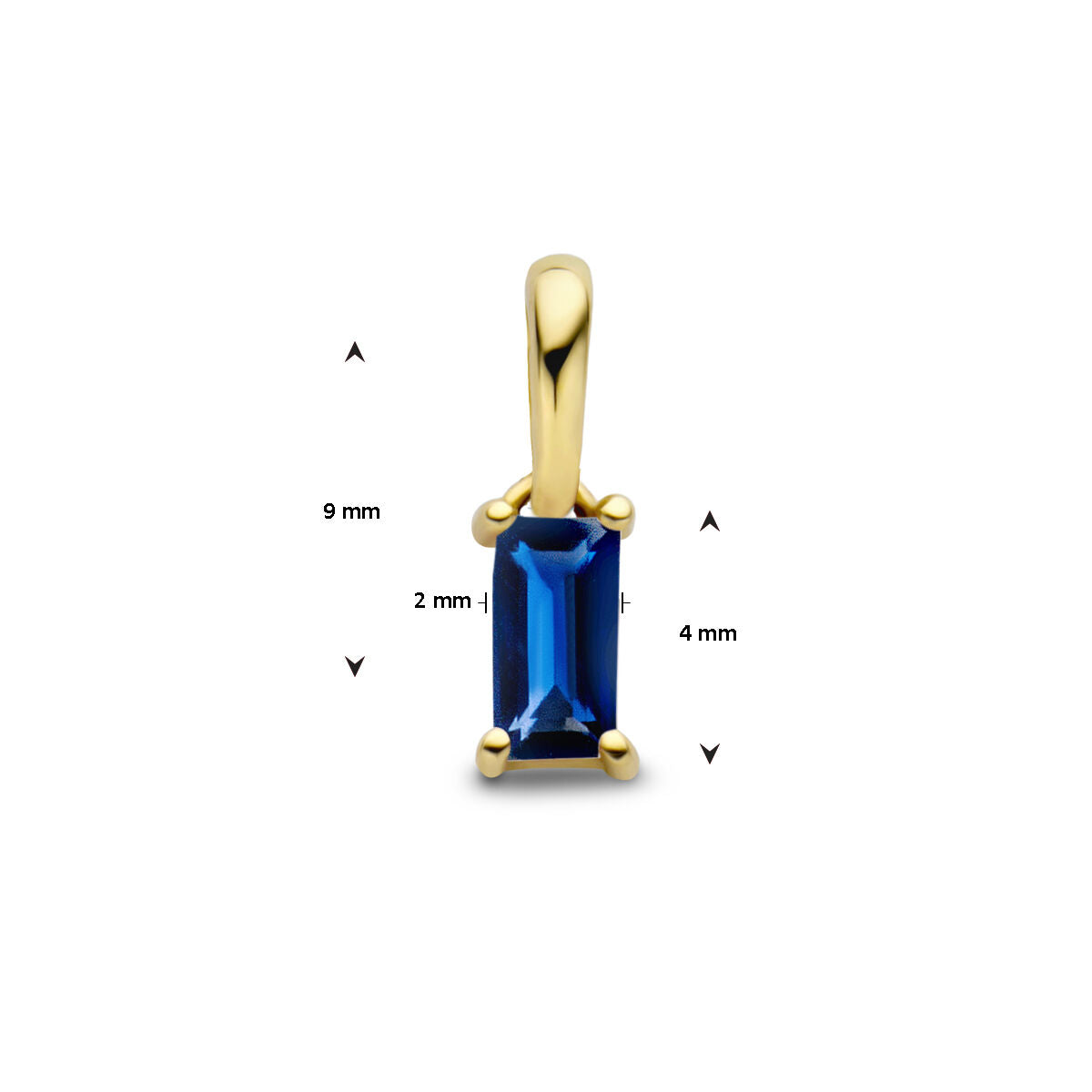 colgante con piedra de nacimiento en oro amarillo 14K