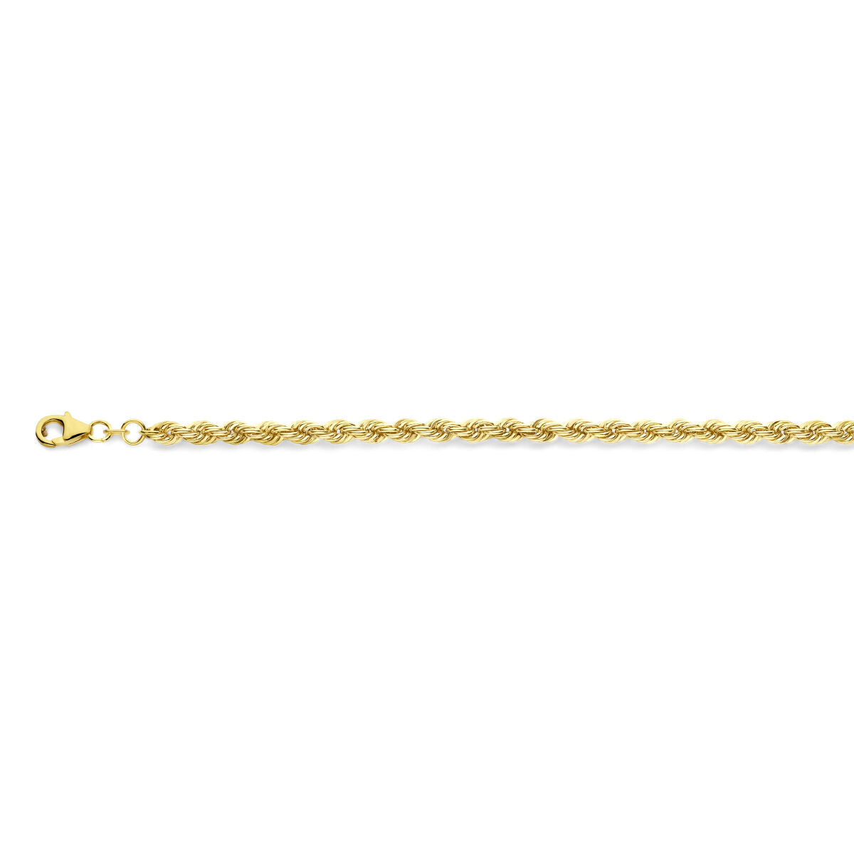 Cordón de 4,4 mm en oro amarillo de 14 quilates con cierre de langosta.