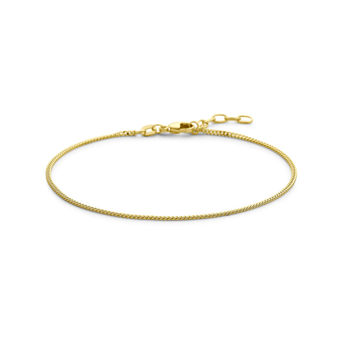 Pulsera de 14K en oro amarillo, con diseño gourmette de 1,4 mm y acabado pulido.