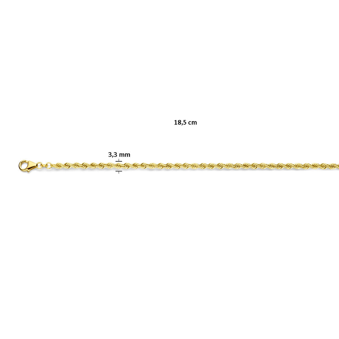 koord 3,3 mm massief 14K geelgoud