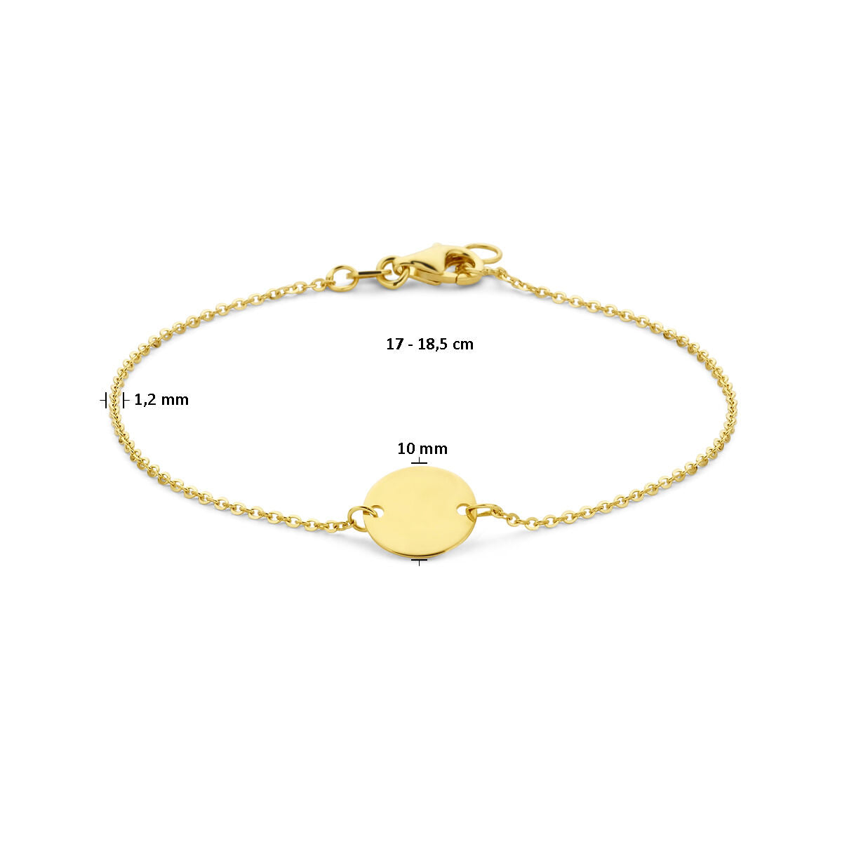 pulsera círculo 17 - 18,5 cm 14K oro amarillo