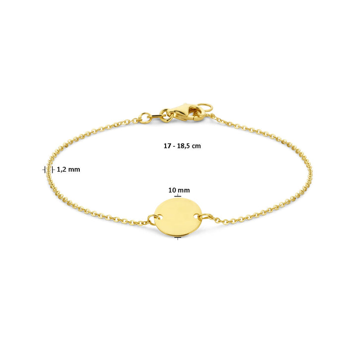 armband cirkel 17 - 18,5 cm 14K geelgoud