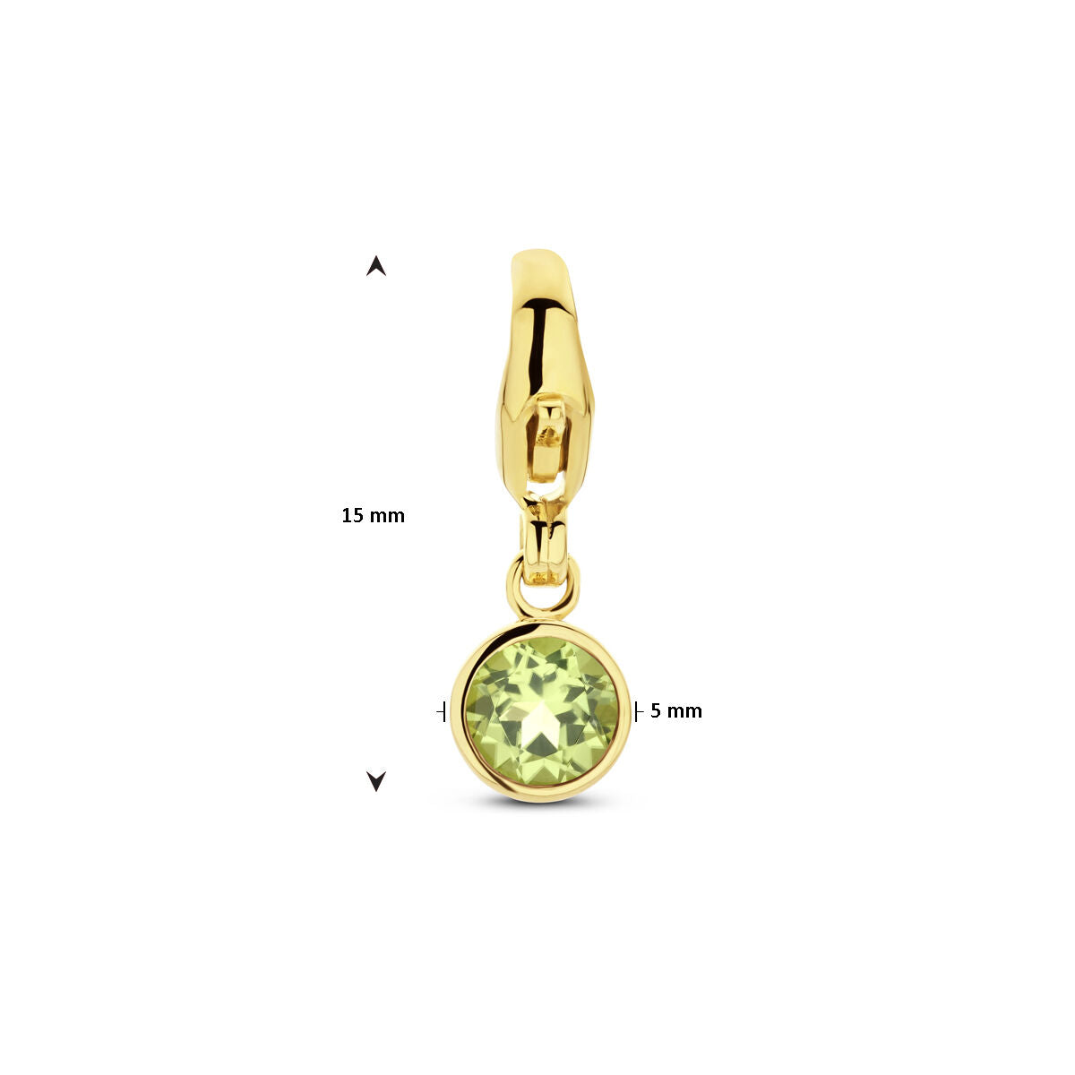 charm con piedra de nacimiento en oro amarillo de 14K
