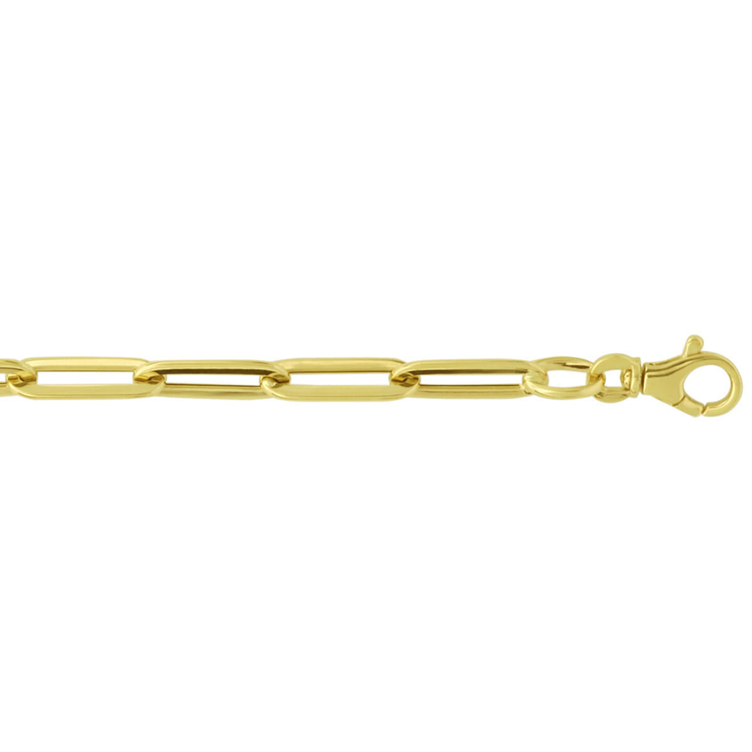 armband paperclip platte buis 5,0 mm 19 cm 14K geelgoud