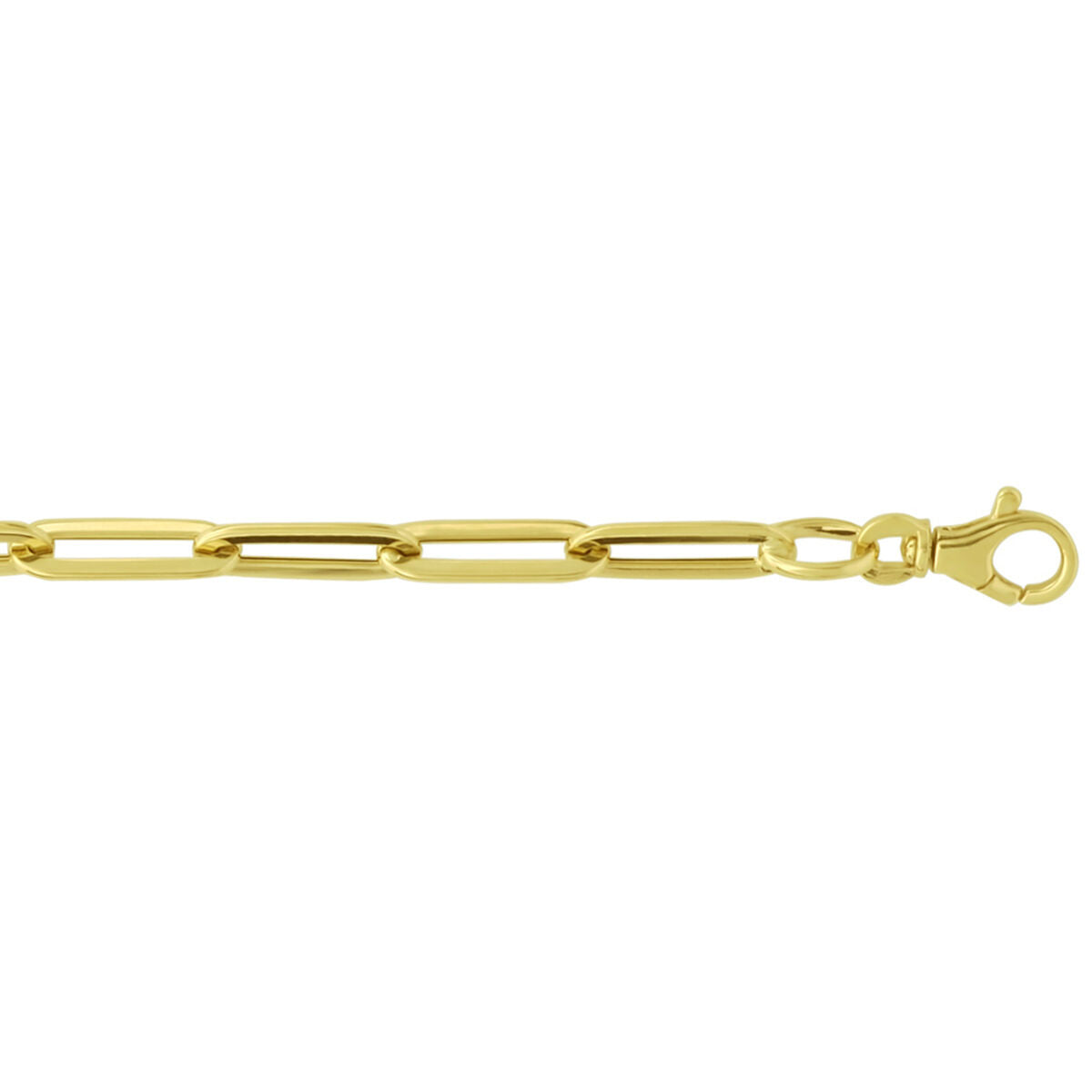 pulsera paperclip tubo plano 5,0 mm 19 cm 14K oro amarillo