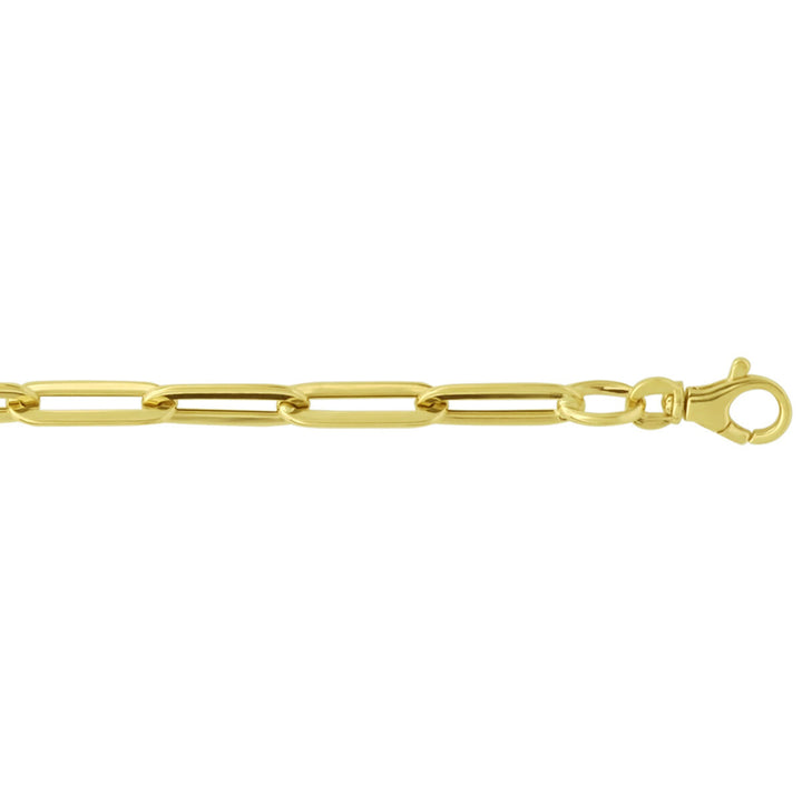 armband paperclip platte buis 5,0 mm 19 cm 14K geelgoud