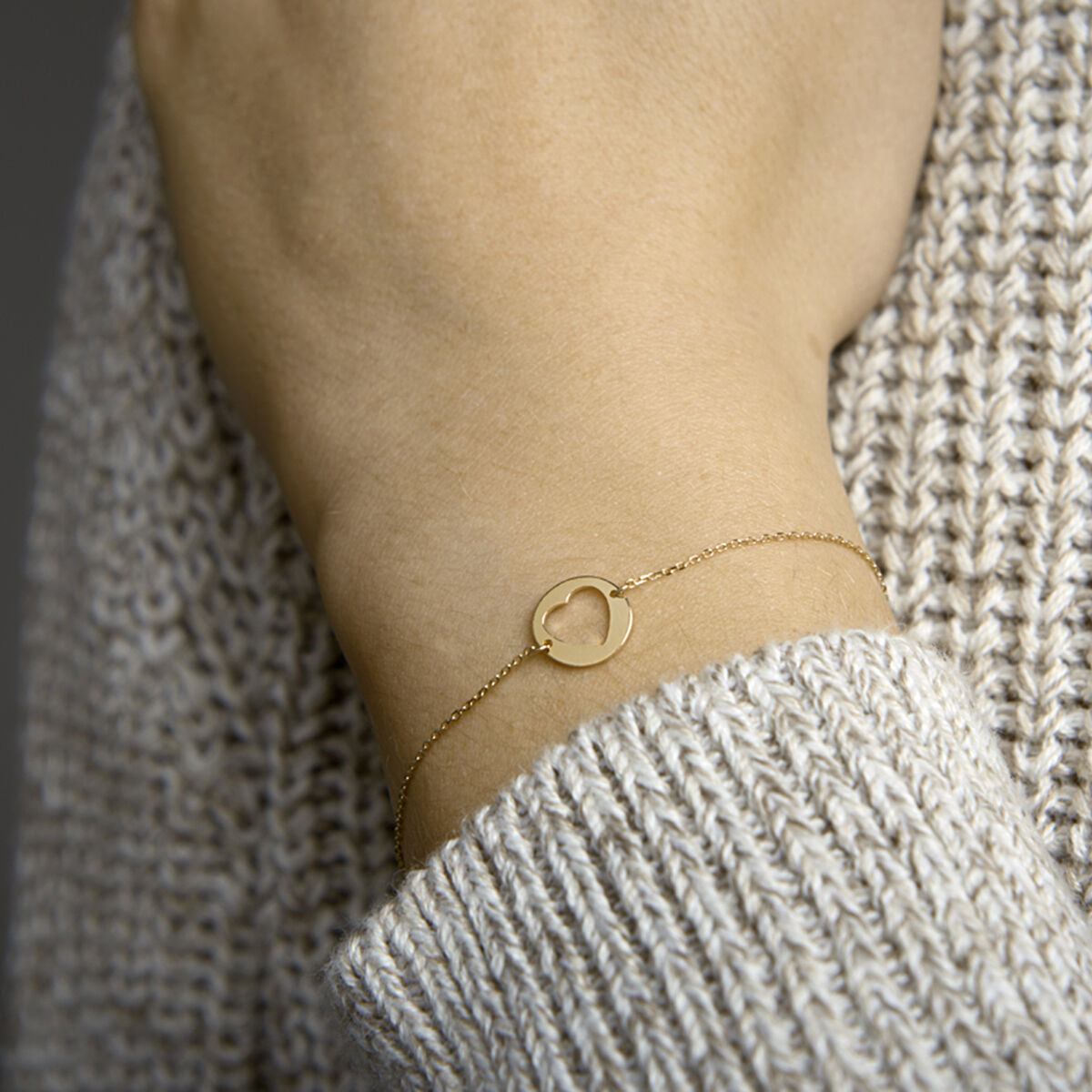 pulsera corazón 16,5 - 17,5 - 18,5 cm 14K oro amarillo